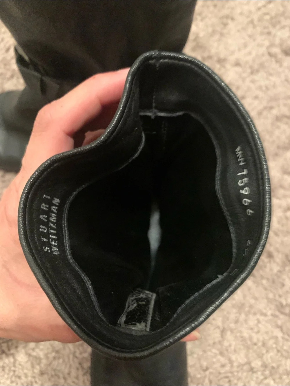 Stuart Weitzman Nappa Slouchy Wedge Boots Black